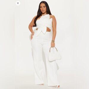 Fashion Nova White Wide Leg Jumpsuit